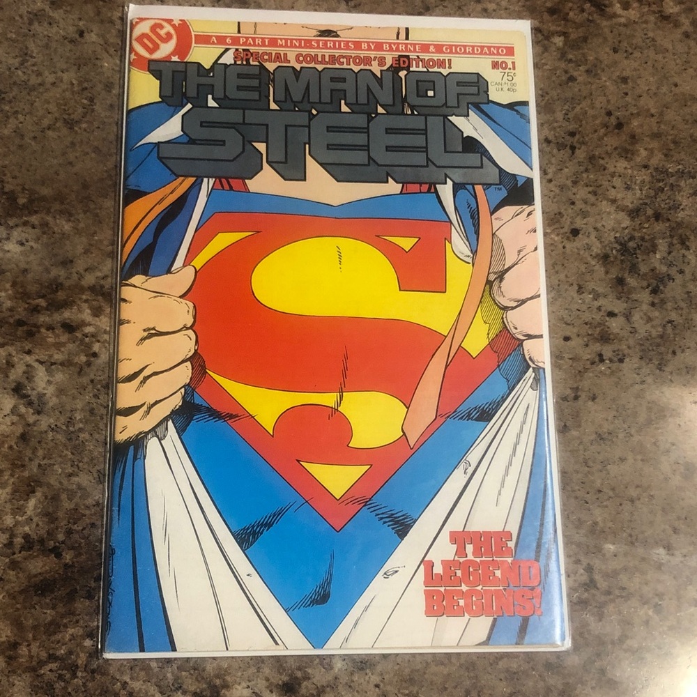 DC The Man of Steel Comic with Red and Blue Cover